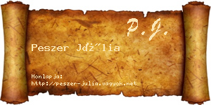 Peszer Júlia névjegykártya